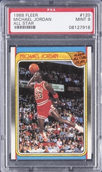 1988-89 Fleer #120 Michael Jordan All Star Card - PSA MINT 9 